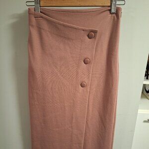 Aritzia Babaton Wrap Midi Skirt Taupe Brown Size 0 – Workwear Chic